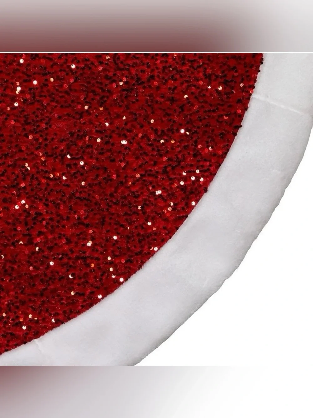 Lot of 2 Christmas Tree Skirts Snowflake Burlap-30” & Red Glitter-38”. New